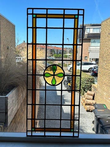 Jugendstil Glas-in-loodraam - Amsterdamse provenance -