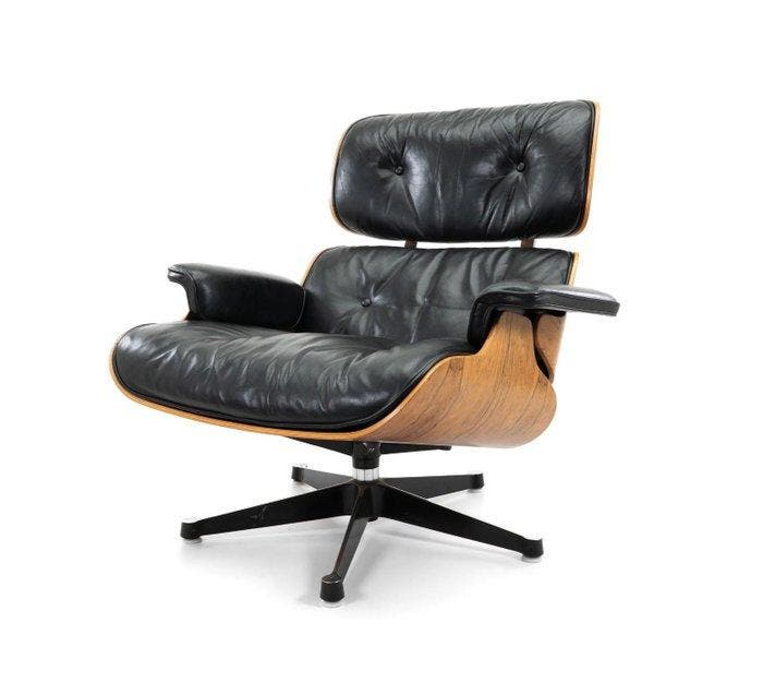 Vitra - Charles & Ray Eames - Fauteuil avec repose-pied -, Antiquités & Art, Art | Objets design