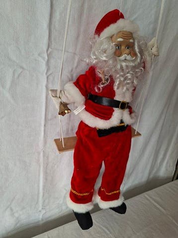 Figuur - Kerstman op de schommel - Plastic, Diversen, Nieuw