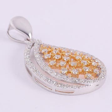 Pendentif - 14 carats Or blanc, Or jaune - 1.14ct. tw.