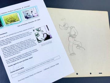 Walt Disney - Vintage Goofy productietekening - Made by, Verzamelen, Nieuw
