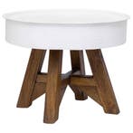 vidaXL Salontafel 60x45 cm massief gerecycled hout wit, Huis en Inrichting, Verzenden, Nieuw
