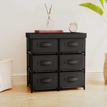 vidaXL Opbergkast met 6 lades 55x29x55 cm staal zwart, Verzenden