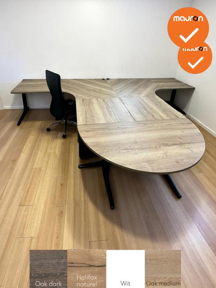 Complete set - Ahrend hoekbureaus met aanzetstuk - 400x280, Zakelijke goederen, Kantoor en Winkelinrichting | Kantoormeubilair en Inrichting