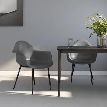 vidaXL Eetkamerstoelen 2 st PP grijs, Verzenden, Nieuw