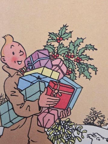 Tintin - Carte postale- Tintin et Milou et Milou dans la, Boeken, Nieuw