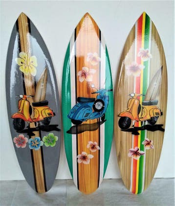 Surfplankjes decoratie. Kever, Vespa, VW bus. Paintbrush, Ophalen of Verzenden, Nieuw