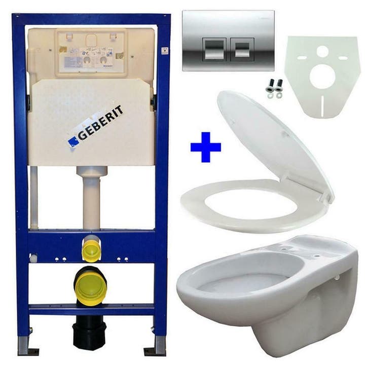 Geberit UP 100 + Neptunus WC +Nept.zitt + Delta 50 gl. chr, Bricolage & Construction, Sanitaire, Enlèvement ou Envoi