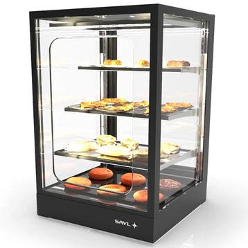 Neutrale Vitrine | INTEGRA | Zwart | 4 Niveaus |, Verzenden, Nieuw in verpakking