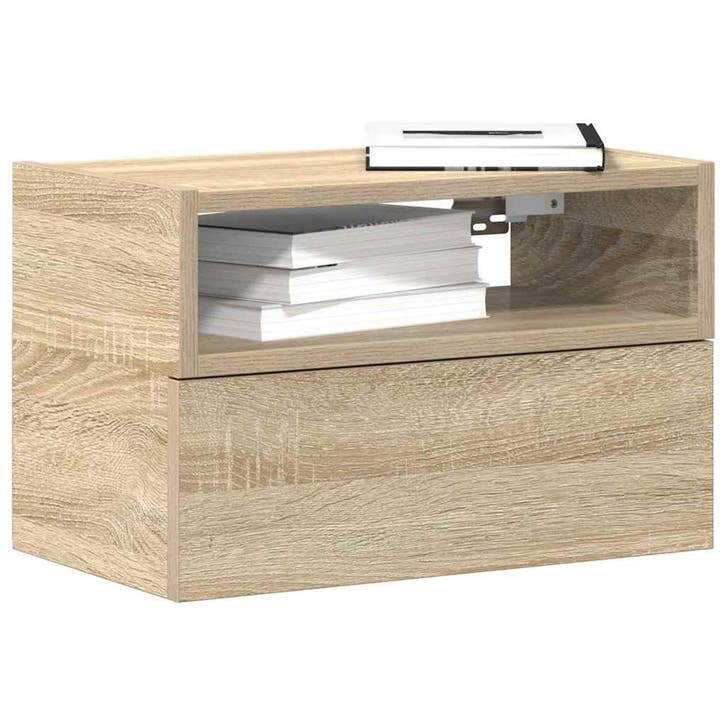 vidaXL Nachtkastje wandgemonteerd 45x26x28,5 cm sonoma, Huis en Inrichting, Slaapkamer | Nachtkastjes, Nieuw, Verzenden