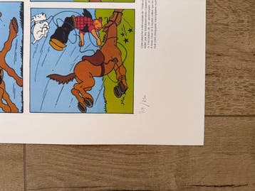 Tintin - Lithographie Tintin en Amérique numérotée et signée, Livres