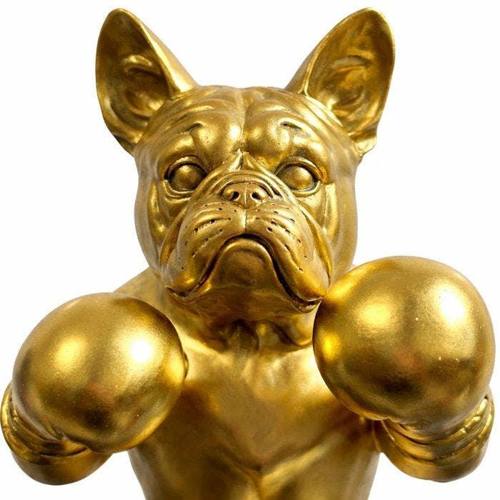 Daluxe Art - 1999 • Golden Boxing Bulldog, Antiek en Kunst, Kunst | Designobjecten