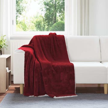 vidaXL plaid Bordeaux Rood 130 x 150 cm 1 kg Fleece, Verzenden