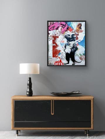 lasveguix (1986) - CITY RAT - BANKSY Tribute - 55x46cm
