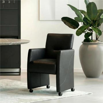 Set van 4 Leren eetkamerstoelen Pleasure - Toledo Nero, Ophalen of Verzenden