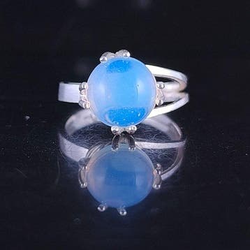 Opaal - Zilver - Ring met amulet