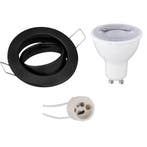 Mat Zwarte 6W LED Spot Set - Dimbare Ronde Inbouw Kantelbare, Verzenden, Nieuw