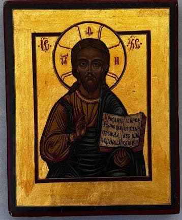 Icoon - Christus Pantokrator - Hout - Handgeschilderd