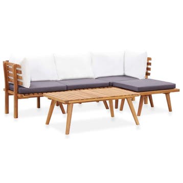 vidaXL 5-delige Loungeset massief acaciahout, Verzenden, Loungeset