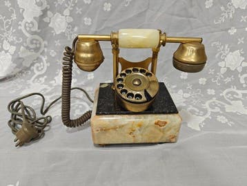 Analoge telefoon - Onyx - Vintage telefoon in onyx en brons