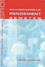 MAATSCHAPPELIJK RENDEMENT GEMETEN 9789066655492 P. Scholten, Verzenden, Zo goed als nieuw, P. Scholten