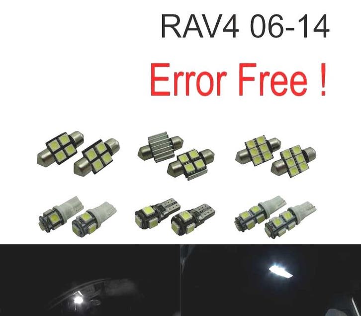 Kit 6 Ampoules Led Intérieur Pour Toyota Rav4 06-14, Auto-onderdelen, Verlichting, Verzenden
