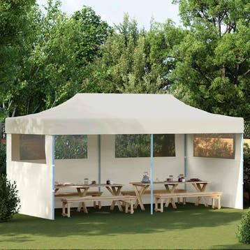 vidaXL Partytent pop-up inklapbaar 3x6 m crème, Verzenden
