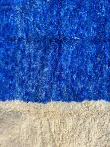Hedendaags Beni M’Rirt Marokkaans tapijt – kobaltblauw, Nieuw