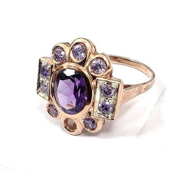 Zonder minimumprijs - Ring - 9 kt. Roségoud, Zilver Spinel -, Nieuw