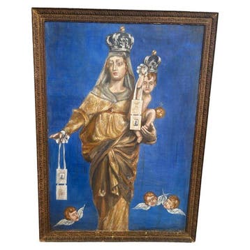 École italienne (XIX) - Nostra Signora Madonna del Carmelo, Antiek en Kunst, Kunst | Schilderijen | Klassiek