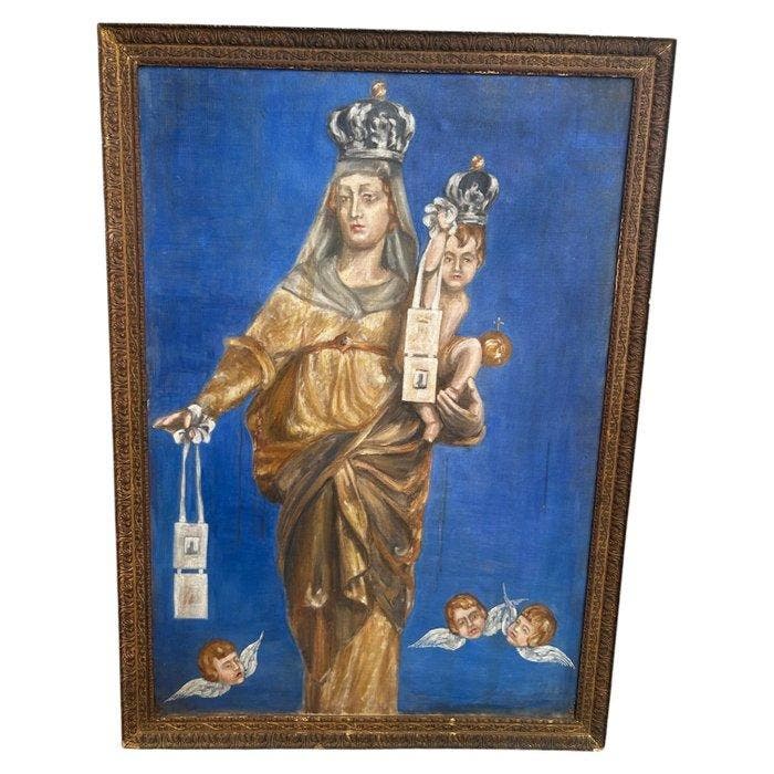 École italienne (XIX) - Nostra Signora Madonna del Carmelo, Antiek en Kunst, Kunst | Schilderijen | Klassiek