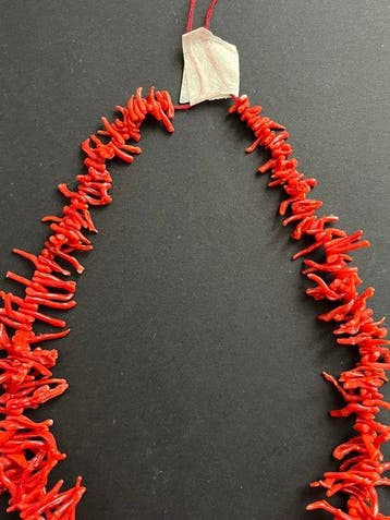 Bloedkoraal Koraal - Collana di frange grandi in Corallo