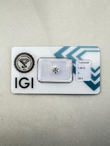 1 pcs Diamant (Naturelle) - 1.01 ct - Rond - F - VS2 -, Bijoux, Sacs & Beauté, Pierres précieuses