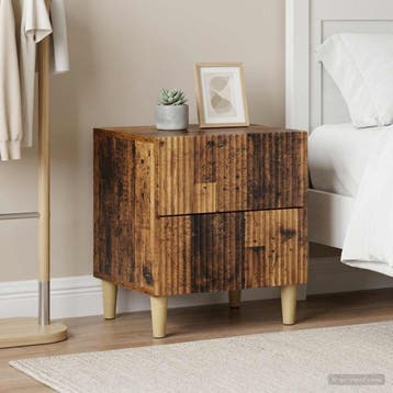 vidaXL Nachtkastje 2 st Oud hout 43 x 34,5 x 48 cm Bewerkt, Verzenden, Nieuw