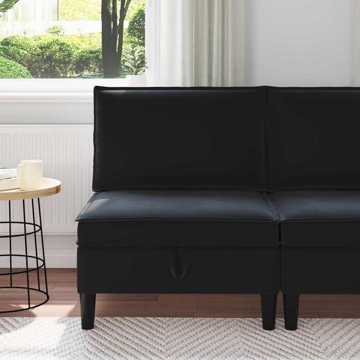 vidaXL Sofa met opslag Zwart Fluweel, Maison & Meubles, Canapés | Salons, Envoi
