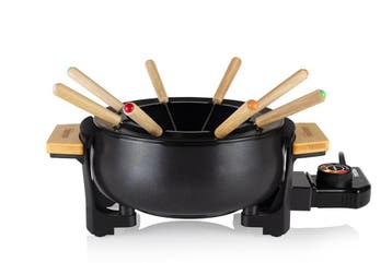 2dekans | Princess Bamboe Fondueset Zwart - 1,5 Liter - 8, Ophalen of Verzenden