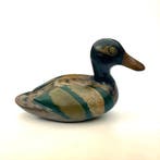Appelant canard - Antique Hand-Carved Wooden Mallard Decoy –