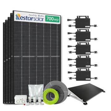 Zonnepanelen pakket voor platdak - 3.5 kW - 5x 700, Doe-het-zelf en Bouw, Ophalen of Verzenden, Nieuw