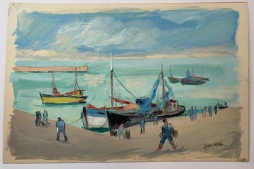 Pierre Abadie-Landel (1896-1972) - Paysage Marine - Pecheurs