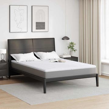 vidaXL Matras Topper 140 x 190 cm dik Knit Stof Wit, Maison & Meubles, Verzenden