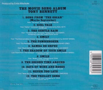 Tony Bennett – The Movie Song Album CD, CD & DVD, Verzenden, Jazz
