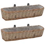 vidaXL Balkonbakken 2 st 80 cm wicker met PE-voering, Tuin en Terras, Verzenden, Nieuw