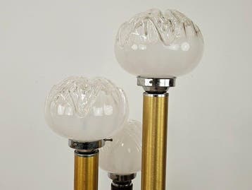 Staande lamp - Vloerlamp uit de jaren 70 van metaal en hout, Antiek en Kunst