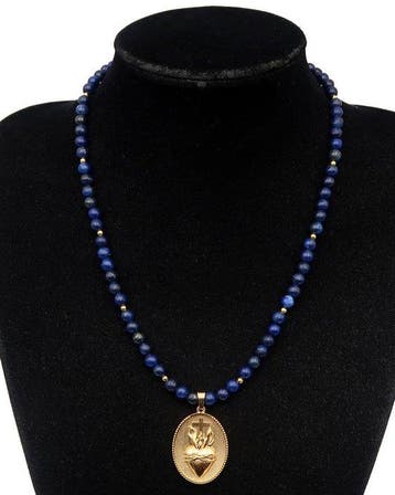 Lapis lazuli - Halsketting Heilig Hart van Jezus – Heilige