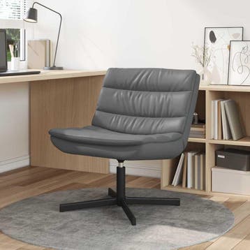 vidaXL Draaistoel Grijs 63 x 75 x 76 cm Kunstleer, Verzenden, Nieuw