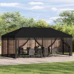 vidaXL Gazebo Dekzeil met Zijwanden 6 x 3 m Zwart Polyester, Verzenden, Nieuw