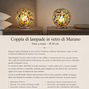 Tafellamp (2) - Glas - Set van twee d20-lampen
