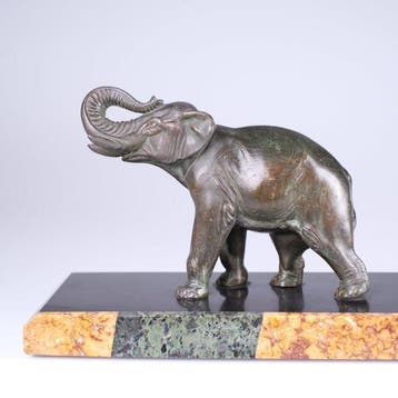 Louis Albert Carvin (1860-1951) - sculptuur, Eléphants - 19
