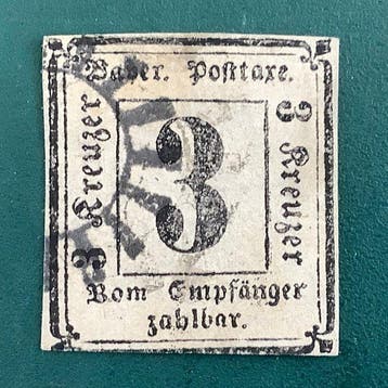 Beieren 1862 - Porto : 3 Kreuzer ongetand - Michel P1