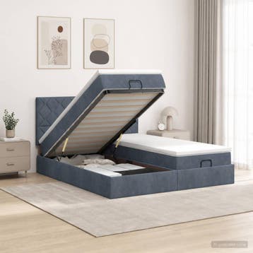 vidaXL Ottoman bed met matras met hoofdeinde 2 st, Verzenden, Nieuw